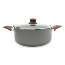 CACEROLA DE TEFLON 24 CM CON TAPA DE VIDRIO CAROL AREIA