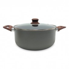 CACEROLA DE TEFLON 24 CM CON TAPA DE VIDRIO CAROL AREIA