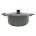 CACEROLA DE TEFLON 24 CM CON TAPA DE VIDRIO CAROL AREIA