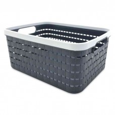 CAJA ORGANIZADORA DE PLASTICO SIN TAPA TIPO CANASTO ZOKO 29 X 22 X 14