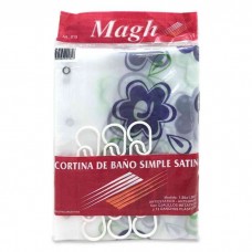 CORTINA DE BAÑO SIMPLE MAGH CON GANCHOS ART. 015