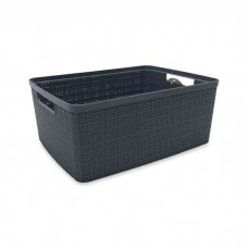 CAJA ORGANIZADORA DE PLASTICO SIN TAPA TIPO YUTE KORB 8 L  30 X 22 X13 CM