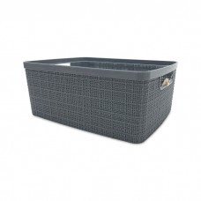 CAJA ORGANIZADORA DE PLASTICO SIN TAPA TIPO YUTE KORB 4,5 L  26 X 19 X10.5 CM