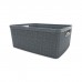 CAJA ORGANIZADORA DE PLASTICO SIN TAPA TIPO YUTE KORB 4,5 L  26 X 19 X10.5 CM