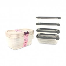 CAJAS HERMETICAS X 4 PLASVALE RECTANGULARES MINI 0,30 L CAJAS HERMETICAS X 4 PLASVALE RECTANGULARES MINI 0,30 L