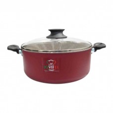 CACEROLA DE TEFLON 24 CM CON TAPA DE VIDRIO JOVIFEL LINEA BORDO