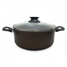 CACEROLA DE TEFLON 22 CM CON TAPA DE VIDRIO JOVIFEL LINEA BRONZE