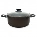 CACEROLA DE TEFLON 22 CM CON TAPA DE VIDRIO JOVIFEL LINEA BRONZE