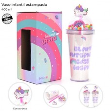 VASO DE PLASTICO SKORA CON SORBETE 40751