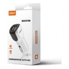 CARGADOR PARA CELULARES DE AUTO USB ONLY BOOSTER X 2 CON CABLE TIPO C