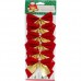 MOÑO NAVIDEÑO ROJO CON DORADO X 6