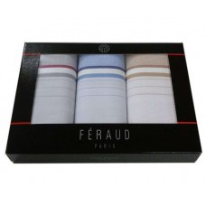 PAÑUELOS DE MANO DE HOMBRE FERAUD X 3 ESTUCHE