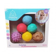 PELOTAS MULTISENSORIALES CON CHIFLE X 6