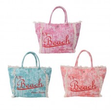 CARTERA DE DAMA BOLSO PLAYERO LONA CON FLECOS CARTERA DE DAMA BOLSO PLAYERO LONA CON FLECOS