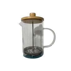 CAFETERA DE VIDRIO X 800 ML FRANCESA CON EMBOLO TAPA DE BAMBU CAFETERA DE VIDRIO X 800 ML FRANCESA CON EMBOLO TAPA DE BAMBU