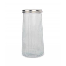 FRASCO DE VIDRIO RAYADO CON TAPA METAL 1300 ML FRASCO DE VIDRIO RAYADO CON TAPA METAL 1300 ML