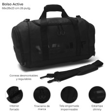 BOLSO DE VIAJE WANDERLUST ENGOMADO NEGRO 40871
