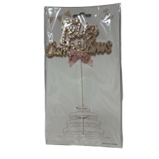 ADORNO DE TORTA - CARTEL FELIZ CUMPLEAÑOS CON STRASS ROSA ADORNO DE TORTA - CARTEL FELIZ CUMPLEAÑOS CON STRASS ROSA