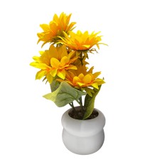 PLANTA ARTIFICIAL 30 CM ALTO CON FLORES GIRASOL Y MACETA PLANTA ARTIFICIAL 30 CM ALTO CON FLORES GIRASOL Y MACETA