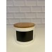 FRASCO DE CERAMICA CON TAPA DE BAMBU MEDIANO PIZARRA