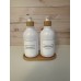 DISPENSERS CON VALVULA PARA LIQUIDOS X 2 CON BASE BAMBU BLANCO