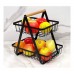 CANASTA FRUTERA DE METAL 2 PISOS BLACK