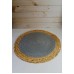 MANTEL INDIVIDUAL RATAN REDONDO COMBINADO CON GRIS 38 CM