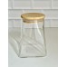 FRASCO DE VIDRIO CON TAPA HERMETICA BAMBU PIRAMIDAL 750 ML