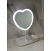 ESPEJO DE PIE CON LUZ LED USB CON BANDEJA PORTAOBJETOS CORAZON