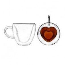 TAZA DE VIDRIO DOBLE CORAZON 350 CC