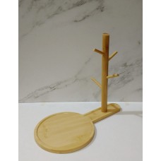 PORTA TAZAS Y PLATOS DE BAMBU PARA 4