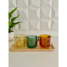 TAZA DE VIDRIO DOBLE COLOR 240 ML