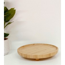 BANDEJA DE BAMBU REDONDA CON PATITAS 25 CM