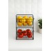 CANASTA FRUTERA DE METAL 2 PISOS BLACK