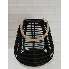 PORTAVELAS FAROL DE BAMBU LINEA BLACK COLGANTE