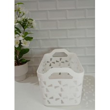 CAJA ORGANIZADORA CESTO CALADO BLANCO ENTRELAZADO Nº 1 CHICO