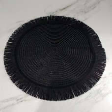 MANTEL INDIVIDUAL COCO REDONDO NEGRO