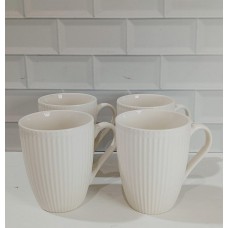 TAZAS DE CERAMICA X 4 LINEA GLOW WHITE