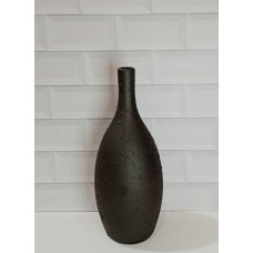 FLORERO DE CERAMICA NEGRO SANTORINI BOTELLA