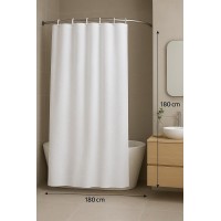 CORTINA DE BAÑO BLANCO 1,80 M X 1,80 M DE TELA CON GANCHOS CORTINA DE BAÑO BLANCO 1,80 M X 1,80 M DE TELA CON GANCHOS