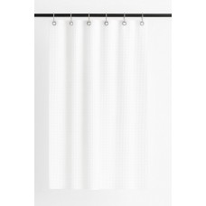 CORTINA DE BAÑO BLANCO 1,80 M X 1,80 M DE TELA CON AROS PASANTES