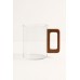 TAZA DE VIDRIO MUG CON ASA DE BAMBU 400 ML