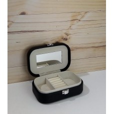 ALHAJERO DE CUERINA CON ESPEJO CHICO BLACK