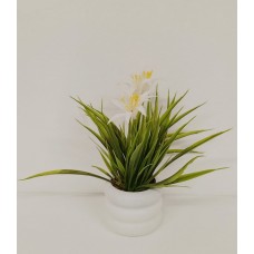 PLANTA ARTIFICIAL 28 CM ALTO CON FLORES Y MACETA