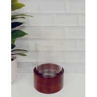 PORTAVELAS FANAL DE VIDRIO BASE COFFEE ALTO PORTAVELAS FANAL DE VIDRIO BASE COFFEE ALTO
