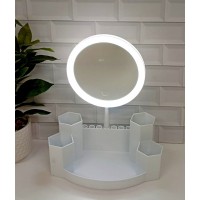 ESPEJO DE PIE CON PORTAMAQUILLAJES Y LUZ LED USB ESPEJO DE PIE CON PORTAMAQUILLAJES Y LUZ LED USB