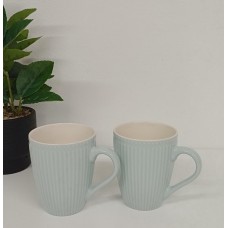 TAZA DE CERAMICA RAYAS PASTEL X 2