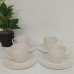 JUEGO DE CAFE X 4 TAZAS DE CERAMICA + PLATOS LINEA PANAL WHITE