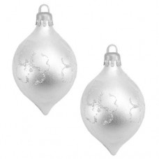 ADORNO NAVIDEÑO PUNTEAGUDO Nº 5 PLATEADO DECORADO CON GIBRE X 2