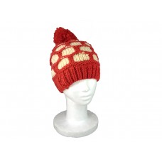GORRO LANA GRUESA CON POMPON Y CORDERITO